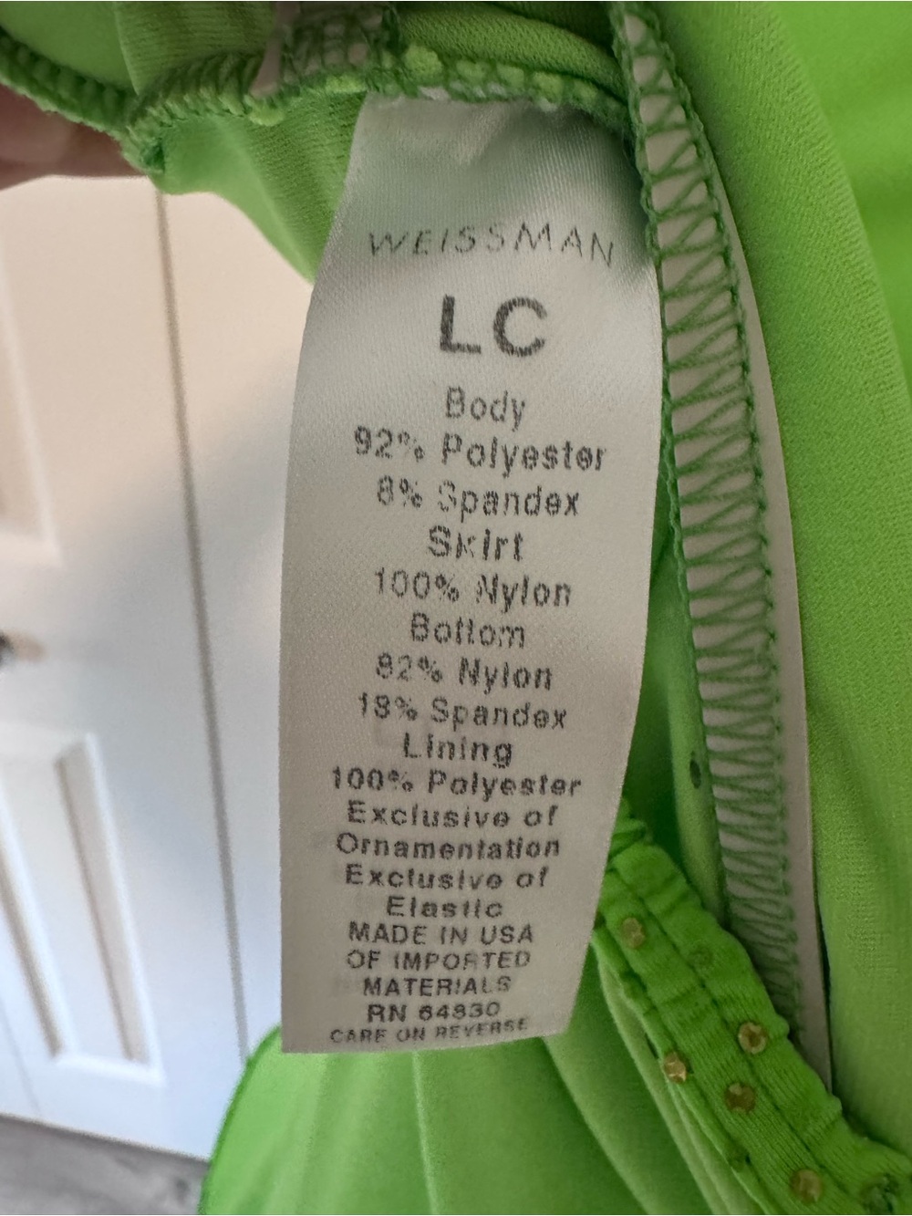 Weissman Neon Green One-Shoulder Ruffle Tank - Picture 3 of 4